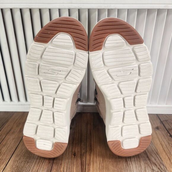 Skechers On-The-Go Glacial Ultra Timber Boots Womens Sz 7 Tan Ankle Suede Plaid - Picture 7 of 10